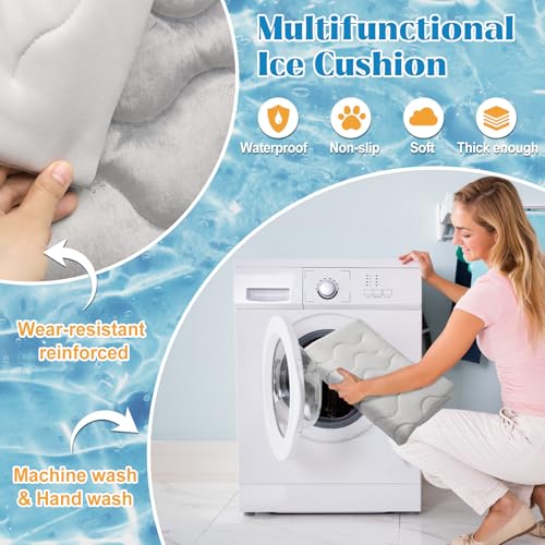 Dog Cooling Mat for Extra Large Dogs & Cats, Q-MAX>0.4 Breathable Cooling Crate Pad Indoor for Pet with Chill Cool Fiber, ...