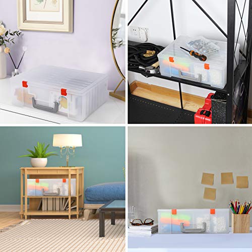 Photo Storage Box 4x6, 18 Inner Extra Large Organizer Acid-Free Photo Keeper Storage Case, Plastic Craft Storage Box for S...