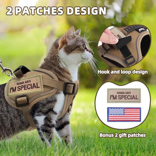 PUPTECK Cat Harness and Leash Set, Escape Proof Adjustable Pet Vest Harness, Reflective Breahtbale Easy Control, for Cats ...