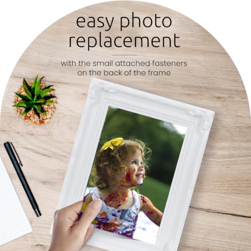 Kiera Grace Georgia Picture Frame, Holds a 5" x 7" Photo, 7" x 9" Large Plastic Picture Frame for Wall Hanging and Photo D...