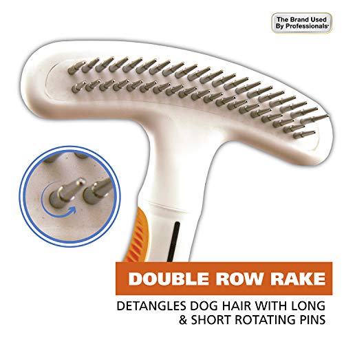 Wahl 2-in-1 Combination Double Row Pet Rake with Hair Shedding Blade for Dog or Cat Fur by The Brand Used by Professionals...