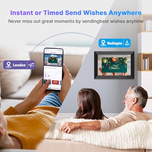 Uhale Digital Picture Frame 32GB Storage 10.1 Inch WiFi Electronic Photo Frames SD Card Slot IPS Touch Screen HD Display A...