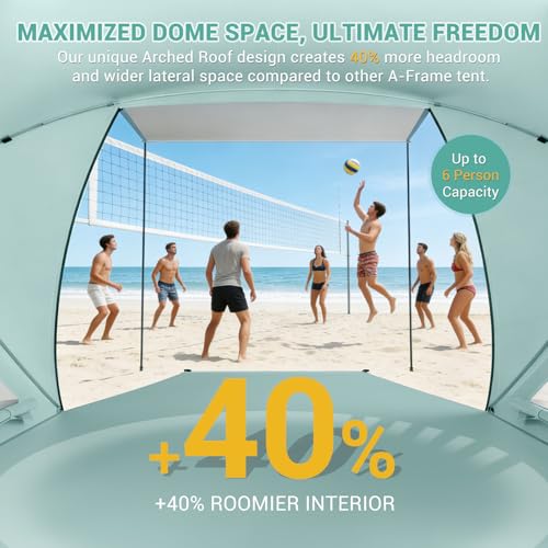 Elegear Beach Tent Sun Shelter with Canopy, CumbreX™ 4-6 Person Pop Up beach tent, Easy Setup UPF 50+ UV Protection Portab...
