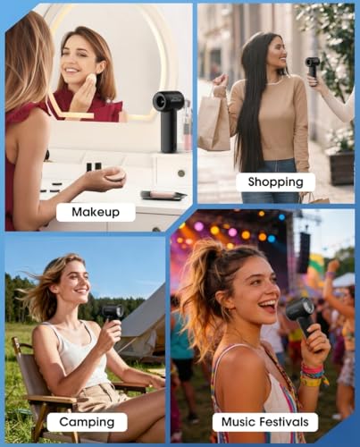WHATOOK Portable Handheld Fan, High Speed Turbo Mini Fan with 5 Speeds, 3000mAh USB-C Rechargeable Personal Fan, LED Digit...