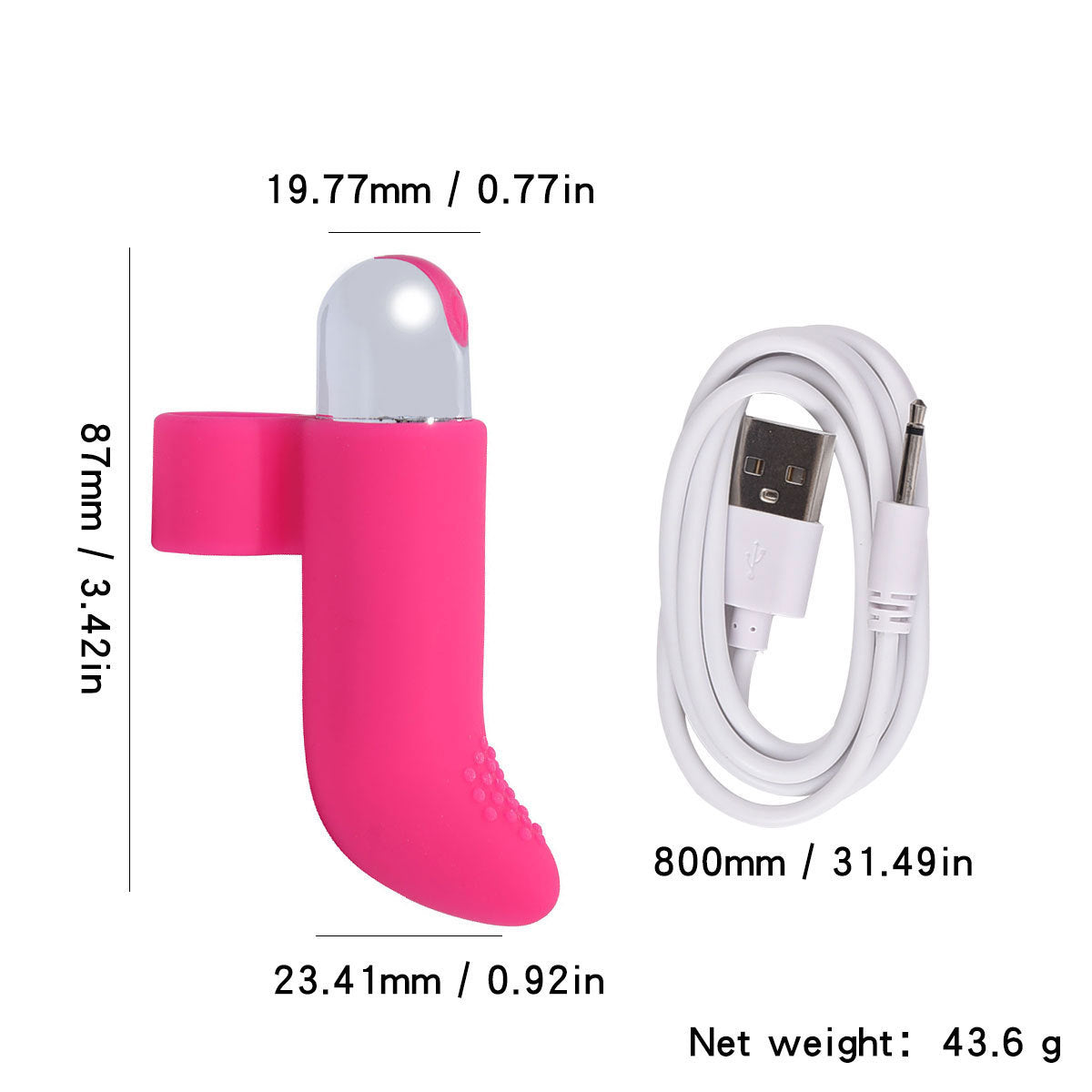 Silicone Charging Bullet Finger Vibrating Appliance