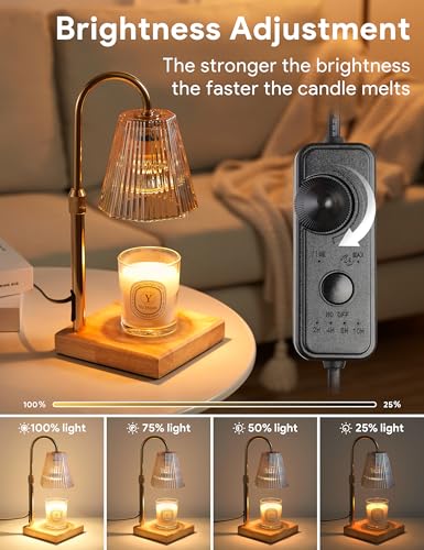 Allanmen Candle Warmer Lamp with Timer, Dimmable Candle Warmer for Home Decor, Birthday Gifts for Women Mom, Adjustable He...
