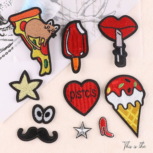 Emboridery Label Clothing Accessories Beard Ice Cream Embroidered Cloth Stickers