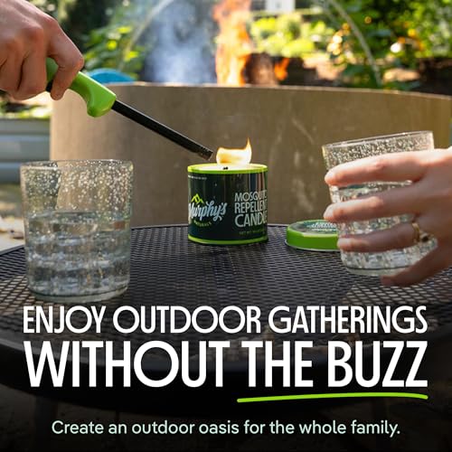 Murphy's Naturals Mosquito Bug Repellent Candles for Outdoor Patio, Citronella & Essential Oils, Soy/Beeswax Blend, 30-Hou...
