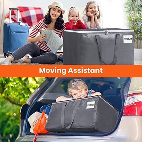 BlissTotes Large Moving Bags, Storage Bags with Zippers, Handles Moving Supplies with lids, Heavy Duty Totes for Storage B...