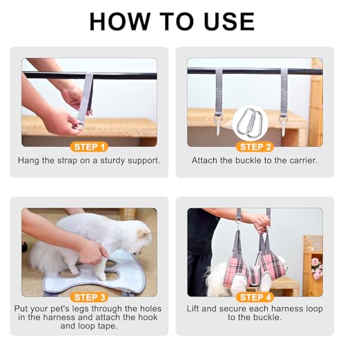 BEAUTYZOO Dog Grooming Hammock for Small Dogs Cat- Dog Sling for Nail Trimming/Clipping- Dog Hanging Harness Holder with T...