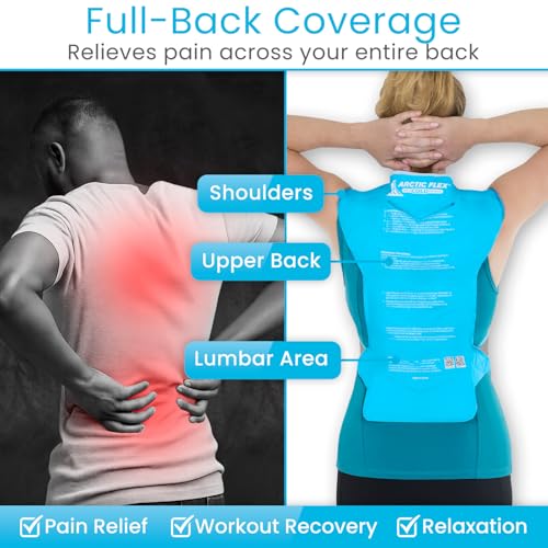 Artic Flex Large Ice Pack for Back - Full Back Ice Pack Wrap for Pain Relief - Reusable Cooling Pad with Straps, Extra Lar...