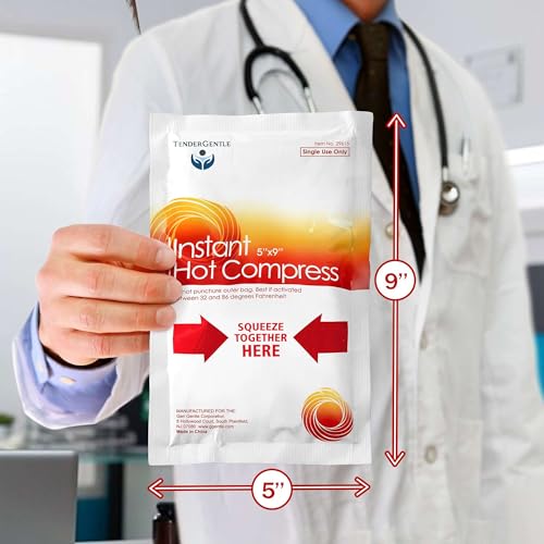 Instant Hot Compress - 6 Hot Packs for Pain Relief, Sore Muscles, Muscle Spasms, and Joint Stiffness