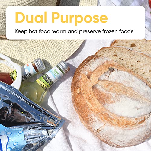Superio Hot and Cold Insulated Bags for Food Delivery, Grocery Shopping Bags, Food Storage for Hot and Frozen Food for Tra...