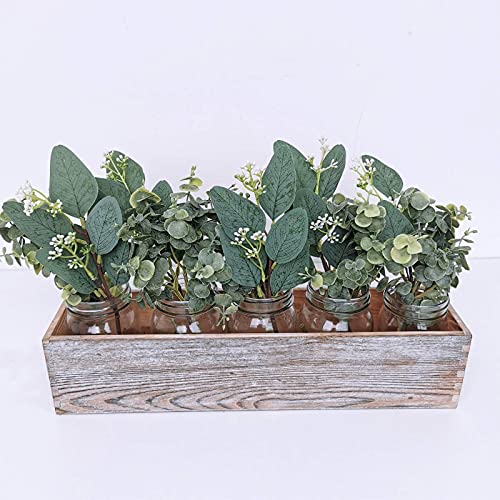 Mixed Eucalyptus Leaves Stems Bulk Artificial Eucalyptus Leaves Sprays Faux Oval Eucalyptus Leaves with White Seeds Stems ...