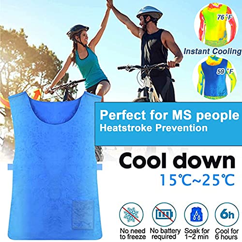 Cooling Ice Vest for Men Women - PVA Water Activated Evaporative Cool Cold Vest for MS Hot Weather