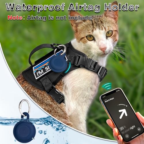 nanappice Tactical Cat Harness and Leash Set for Walking, Adjustable Escape Proof Pet Vest for Large Cat,Easy Control Brea...