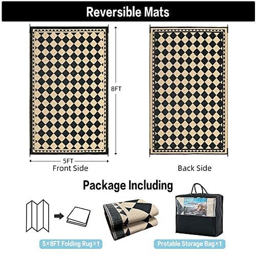 HUGEAR Outdoor Rug for Patios Clearance,Waterproof Mat,Large Outside Carpet,Reversible Plastic Straw Camping Rugs,Rv,Porc...