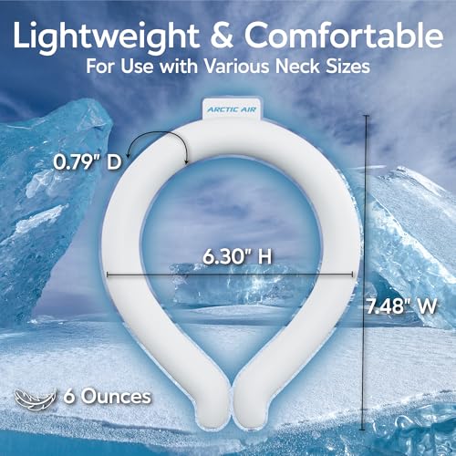 Arctic Air Neck Chill, Neck Cooling Tube, Hands Free Cooling, Quick Freeze Gel, Wearable Body Coolers for Hot Weather, Reu...