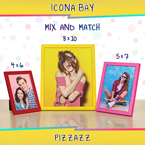 Icona Bay 8x10 Picture Frame, Yellow Colored Solid Wood Scandinavian Style Frame for Photo, Pizzazz Collection