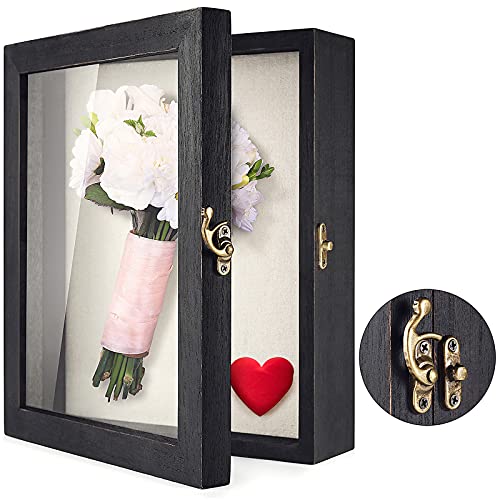 TJ.MOREE Shadow Box for Flowers 8 x 10 Shadowbox Display Case Picture Frame with Glass Window Door Wedding Bouquet Memorab...