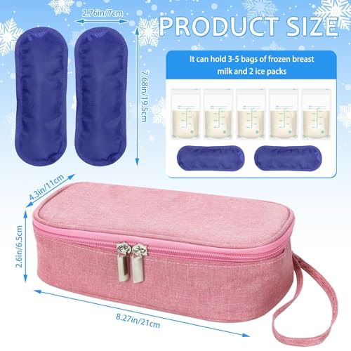 ISUSSER Breastmilk Cooler Bag with Ice Pack, Portable Insulated Breast Milk Storage Cooler Bag, Small Stylish Breastmilk S...