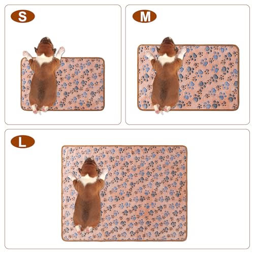 1 Pack 3 Blankets Super Soft Fluffy Premium Fleece Pet Blanket Flannel Paw Printed Throw for Dog Puppy Cat (Small 23x16'',...