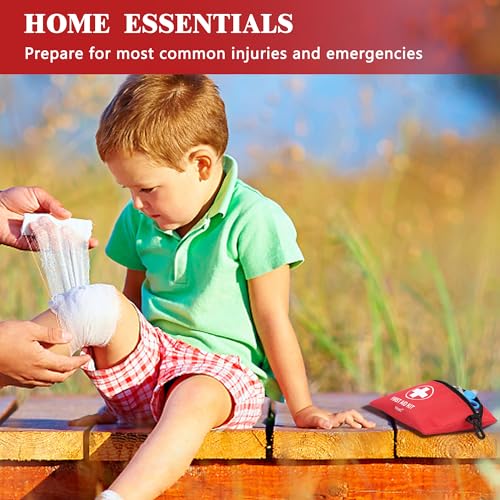 Atickyaid Mini First Aid Kit - 140 Piece Small First Aid Medical Kit for Car, Home, Office, Travel, Camping, Sports, Outdo...