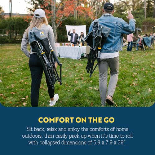 GCI Outdoor Kickback Rocker Camping Chair | Portable Folding Rocking Chair with Durable Armrests, Drink Holder & Relaxed L...