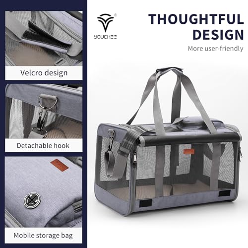 Youchee 19x10.5x11.5 Inches Cat, Dog Carrier for Pets Up to 20 Ibs, Washable，Soft Sided，Collapsible Travel Puppy Carrier....