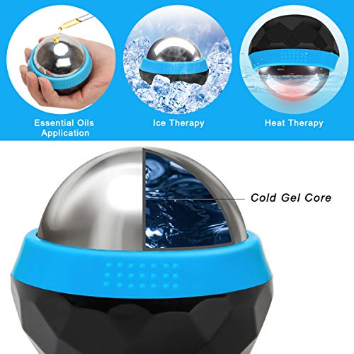 Coolrunner Cold Massage Roller Ball, Cryosphere Cold Massage Ball- Heat Therapy & Cold Therapy Relief with Cold Gel Core- ...