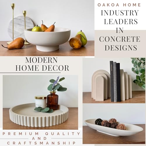 OAKOA Concrete Fruit Bowl for Kitchen Counter - Large Decorative Bowls for Home Decor - Modern Key Bowl for Entryway Table...