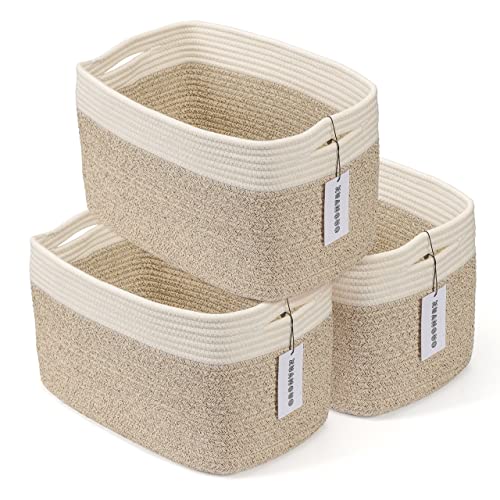 Cotton Rope storage Basket Bins Woven Basket for Organizing Shelves 15X10X9.3" Rectangle Decorative Baskets For storage Cl...
