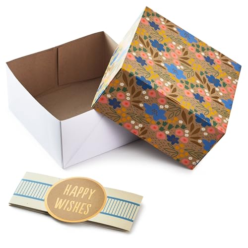 Hallmark Gift Boxes 3-Pack Assorted Sizes (Flowers and Stripes) for Valentine's Day, Birthdays, Bridal Showers, Mother's D...