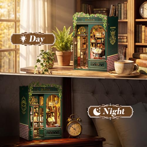 CUTEBEE Book Nook Kit - DIY Miniature House Kit for Adults, Teens and Beginners, Dollhouse Booknook Library Tiny House Boo...