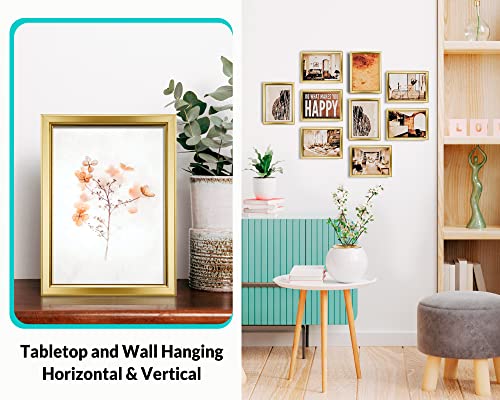 LaVie Home 4x6 Picture Frames (12 Pack, Gold) Simple Designed Photo Frame with High Definition Glass for Wall Mount & Tabl...