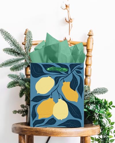 qiqee 7.9"x4.3"x9.6" 6PCS Clash Flowers Paper Gift Bags with Tissue Paper Handles Medium Size Bags（ Tissue Paper ）