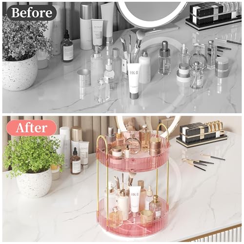 Rotating Makeup Organizer Countertop,Skincare Organizers,Spinning Perfume Tray Stand,Makeup Storage Organizer for Vanity,B...