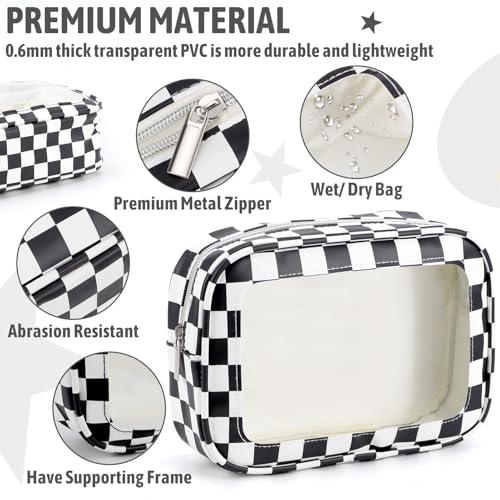 YOPCDJ 5PCS Diaper Bag Organizer Pouch Set, TSA Approved Toiletry Bag，Clear Waterproof TPU Makeup Bag Set Travel Organizer...
