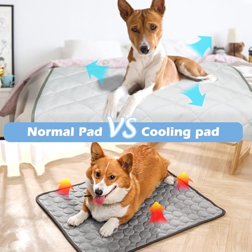 ZINGTERRA Dog Cooling Mat, Cat Self Cool Ice Pads,Lightweight Pet Pad Blanket Bed Cover,Puppies Summer Cool Tech Fabric,Wa...