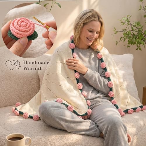 Care Package for Women, Self Care Gift, Mothers Day Gifts for Mom, Flower Bouquet Blanket, Thinking of You, Birthday Gift...