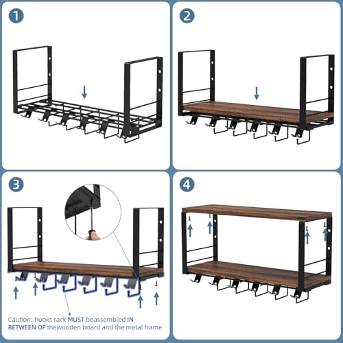 TJ.MOREE 2 Tier Floating Shelf Compatible with Tonal Accessories, T-Bracket Lock Adapters Hanger, Wall Mount Home Gym Stor...