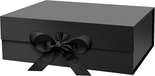 iefoah Black Gift Box for Presents 10.2×7.5×3.1'' Gift Boxes with Lids Magnetic Closure Groomsman Bridesmaid Proposal Box ...