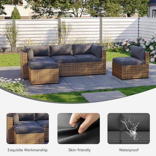 Aoxun 11pcs Patio Cushion Covers Replacement, Waterproof Outdoor Furniture Cushion Covers with Zipper and Non-Slip Bottom,...