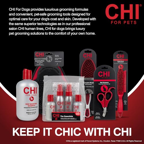 CHI for Dogs Small Dog Detangling Kit, 3-Piece Grooming Set with Detangling Spray, Slicker Brush, and Double-Sided Pin-an...