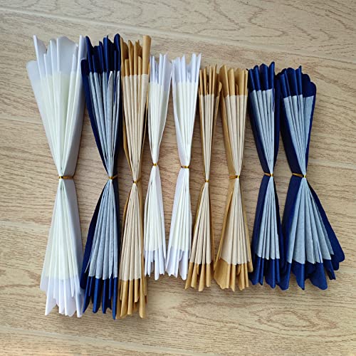 Mybbshower 12 PCS Navy Blue Gold Tissue Paper Flowers for Birthday Baby Bridal Shower Wedding Bachelorette Navy Blue Anniv...