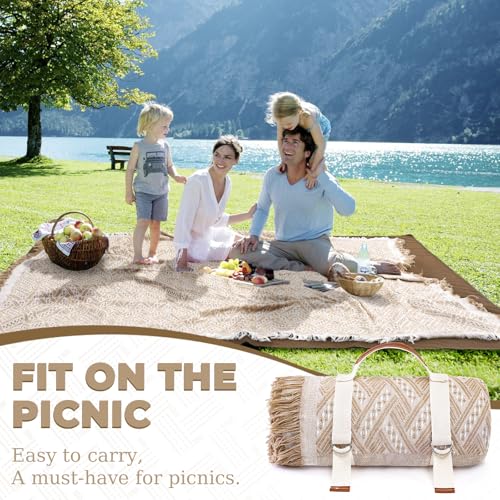 Genovega 2 in 1 Extra Large 80"* 80" Rug Picnic Waterproof Outdoor Beach Blanket Foldable Camping Mat Summer Camp Equipmen...