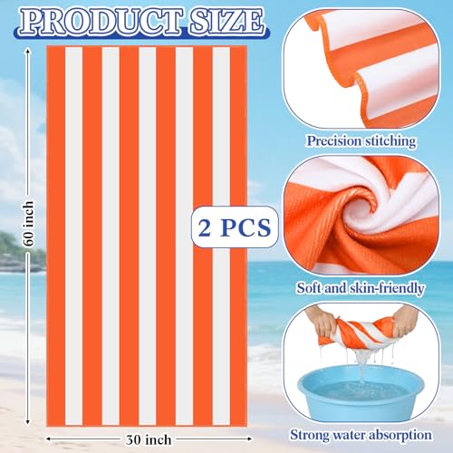 Yalikop 4 Pcs Foldable Seat for Poolside Chairs with Bag Portable Outdoor Beach Chairs with 30" x 60" Stripe Pool Beach To...