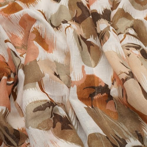 YOUR SMILE Large Boho Scarf for Women Lightweight Floral Printed Scarves Fall Winter Fashion Fringed Shawl wraps