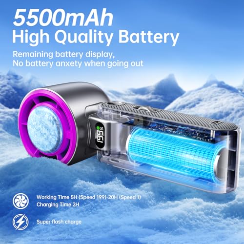 Coolhill Handheld Portable fan with Turbo Cooling - Hand Held Fan Rechargeable, 1-100 Speeds, Up to 12Hrs Battery Life, Po...