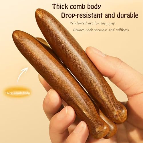 SerniaXin 4-in-1 Natural Sandalwood Gua Sha Massage Tool - Head, Face, Eye Nose Massage & Jawline Sculpting - Full Body Ly...